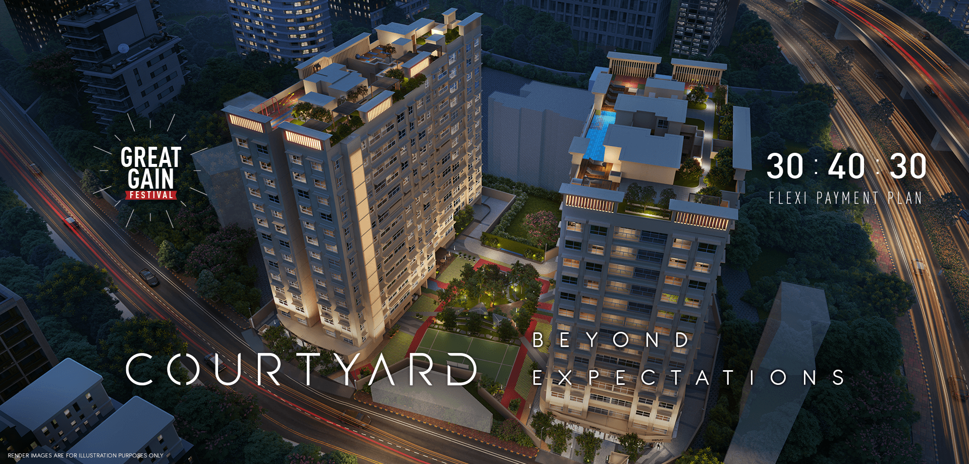 Courtyard by MS Realty Upcoming Projects In Kalina Night views 